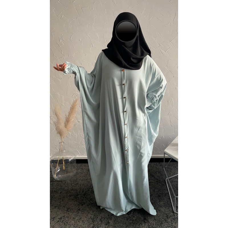 Abaya Zaïra vert d'eau