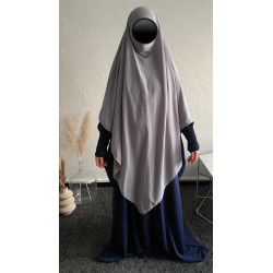 Khimar Afifa gris clair