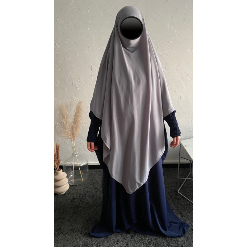 Khimar Afifa gris clair