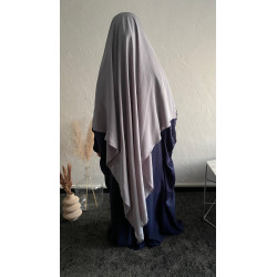 Khimar Afifa gris clair