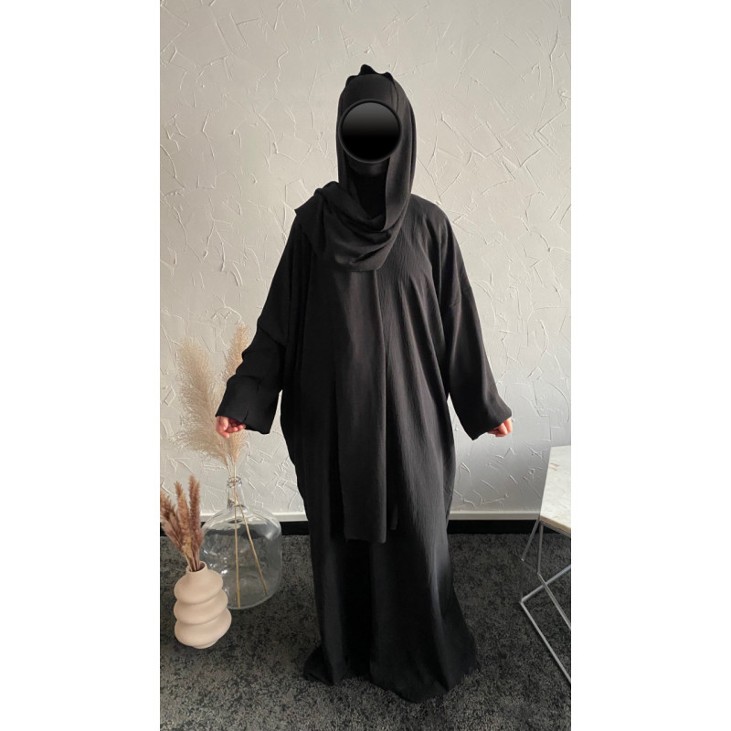 Abaya voile intégré noire