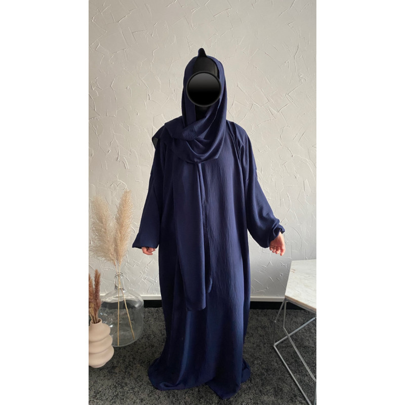 Abaya voile intégré marine