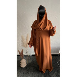 Abaya voile intégré camel